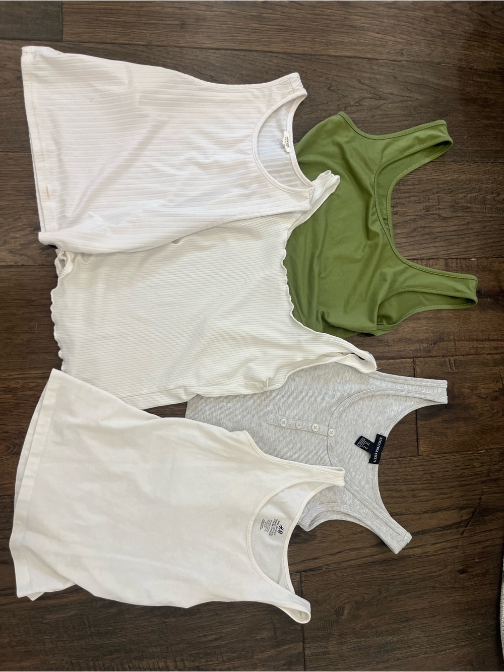 H&M & GAP Women's Tank Top Bundle - White, Olive Green, Light Gray